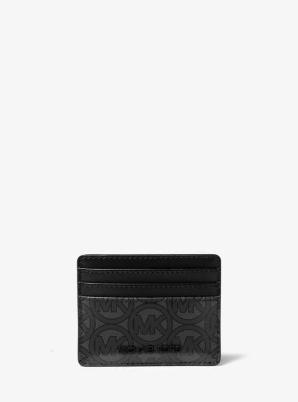 Damske Penazenky Michael Kors Jodie Logo Jacquard Card Case Čierne - Doplnky Michael Kors Sleva | LGSOY-4361